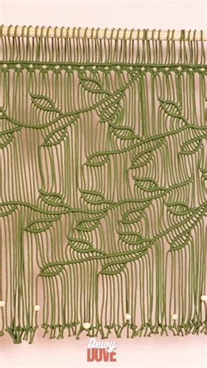 Long Green Narrow Macrame Leaf Curtain: Handmade Macrame Valances for Windows - Etsy