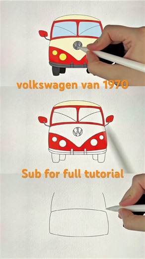 Easy volkswagen van 1970 drawing
