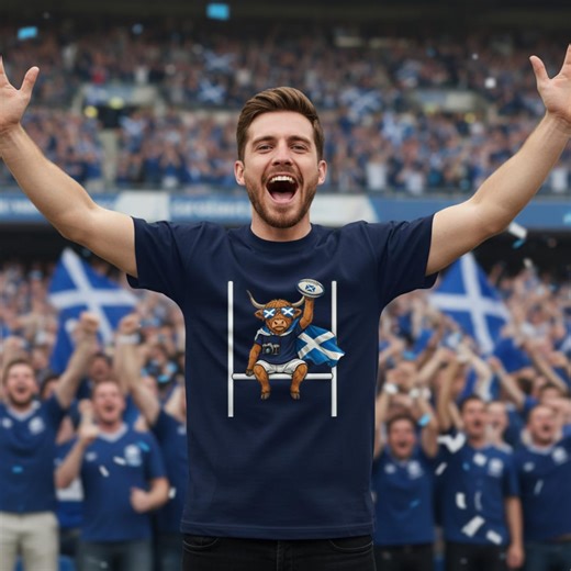 T‑shirt de rugby écossais vache des Highlands – T-shirt amusant pour les supporters de rugby écossais - Etsy France