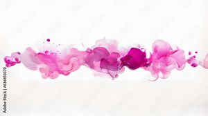 A series of hot pink sparkles slowly merging and intertwining with each other against a stark white background. Abstract motion animation