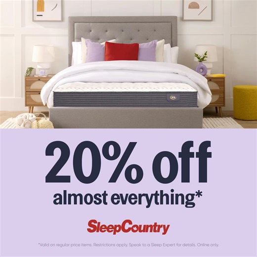 Get the sleep setup that meets your unique needs with 20% off almost everything. | Sleep Country Canada