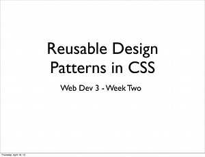 Reusable Design Patterns in CSS