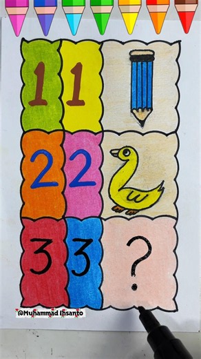 Easy 123 Number Drawing Rhyme for Kids ✏️🦆 #shorts #preschool #kidslearning