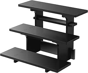 cologne stand Display Stand Portable Shelf for Display Shelves for Vendors Events Food Cupcakes, Candles, Glasses, Jars, Crafts, Jewelry, Farmers Market Display (Staight, Black)