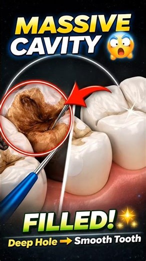 Massive Cavity Filled - Deep decay hole in molar sealed smoothly