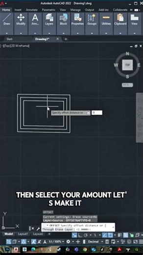 أسرع طريقة لعمل Offset في AutoCAD | في أقل من دقيقة اوتوكاد