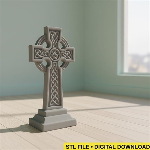 Celtic Knot Cross 3D STL File | Ancient Stone Statue (digital Download) - Etsy