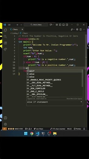 find whether the given number is positive negative or zero in c programming | day - 19 #viral #yt