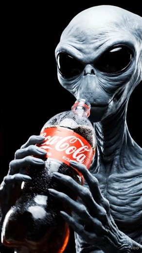 ALIEN Drinking Cocacola / #aigenerated