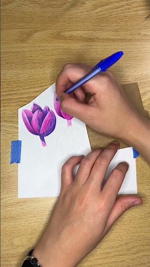Making envelopes using BIC’s pens #blue#pink#jennifercanoart#envelopes#handmade