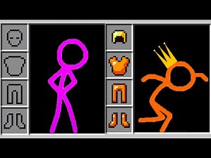 Stickman vs Minecraft Animation - INVENTORY BATTLE stickman fight