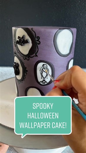 Spooky Halloween Wallpaper Cake Tutorial