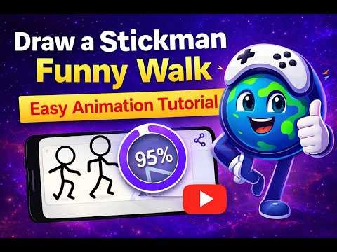 How to Draw a Stickman Funny Walk Animation | Stickman Draw Animation App Tutorial