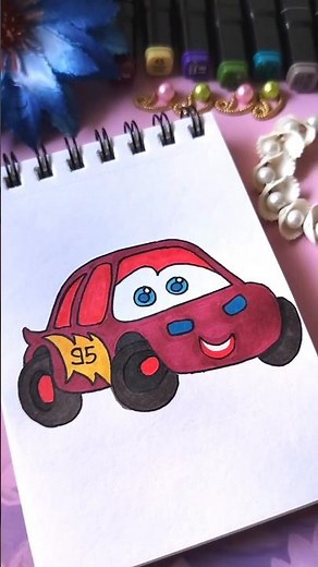 Cute Cartoon Car Drawing 🚗| Easy Kids Car Art Tutorial | Simple & Colorful Car Drawing for Beginner