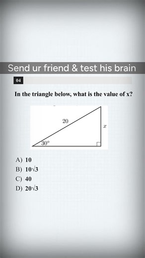 Find X in This Right Triangle: Easy Math Solution! #satexam #satmath #shorts