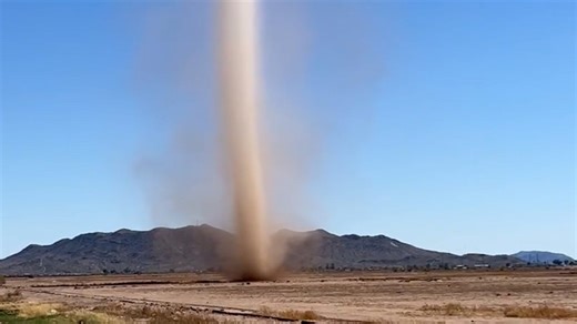 Dramatic video shows giant dust devil towering over the desert