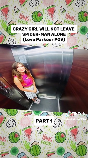 CRAZY GIRL WILL NOT LEAVE SPIDER-MAN ALONE (Love Parkour POV)\t#POV #Parkour #Funny #Comedy #Shorts