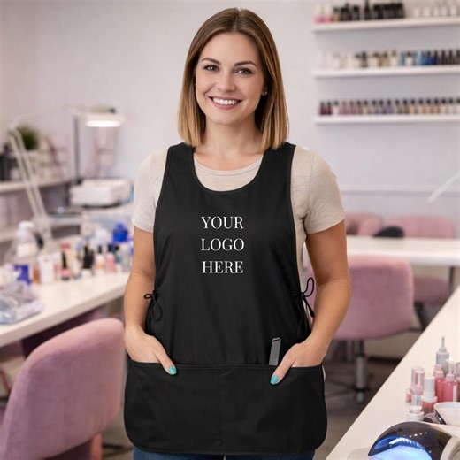 Avental de salão personalizado com logotipo – Avental personalizado para profissionais de beleza, spa e manicure. - Etsy Portugal