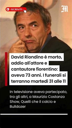 David Riondino è morto, addio all'attore e cantautore fiorentino: aveva 73 anni
