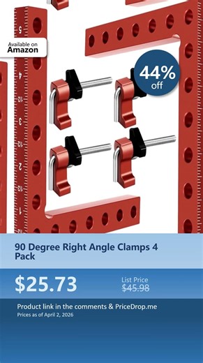 90 Degree Right Angle Clamps 44% OFF $25.73 4 Pack 2026