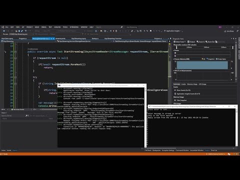 C# gRPC Client/Server Bi-Directional Streaming Visual Studio 2022