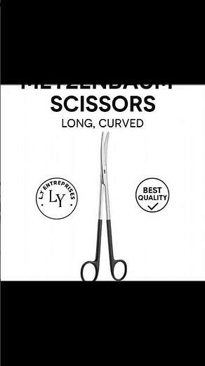 Long curved Metzenbaum scissors designed for precise cutting during delicate surgical procedures.