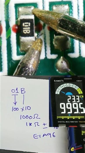 01B SMD Resistor Marking || Decode EIA-96 Resistor Code | SMD Value Identification #shorts