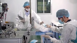 Workers Mask Factory Using Machines Produce Required Masks Virus Outbreak