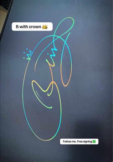 How to sign the letter B with a crown 👑?!!#signatureideas #signaturedesign #howtosign #signatureart #signature