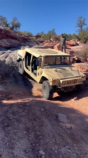 Rolling a Humvee down a rock face in Moab, Utah.#humvee #offroad #moab