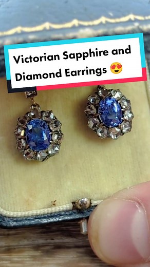 Exquisite Victorian Sapphire and Diamond Earrings from the 1800s