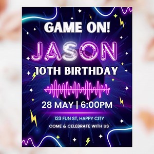 Editable Tween Birthday Invitation Template Digital Party Invite for Kids Printable Modern Invitation Fun & Elegant Design