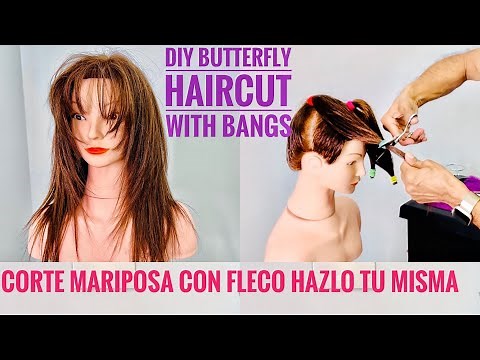 Corte Mariposa con Flequillo Hazlo Tu Misma - DIY BUTTERFLY HAIRCUT WITH BANGS