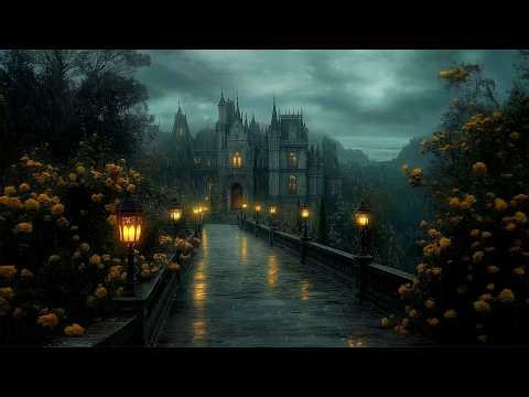 A Haunting Journey Begins | Rainy Twilight at Forgotten Castle | Dark Academia Piano & Rain Ambience