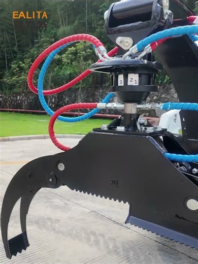 Hydraulic 360° Rotating Log Grapple for Skid Steer | Heavy Duty Timber Handling | EALITA