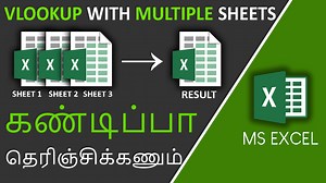 How to use Vlookup on Multiple sheets step by step Tutorial. Practice File: https://docs.google.com/spreadsheets/d/1FBAVDmdb8YZpyVqXW1st-_WNH16WT7bT/edit?usp=sharing&ouid=108432707906348528662&rtpof=true&sd=true Click the Link below to learn. (Subscribe for more upcoming Tutorials) Vlookup with Multiple Criteria in Excel in Tamil https://youtu.be/3Zowy2o3irA Vlookup between two Workbooks in Excel in Tamil https://youtu.be/KoWKpt-YCHg How to Compare two Excel files and Export Differences in MS Ex