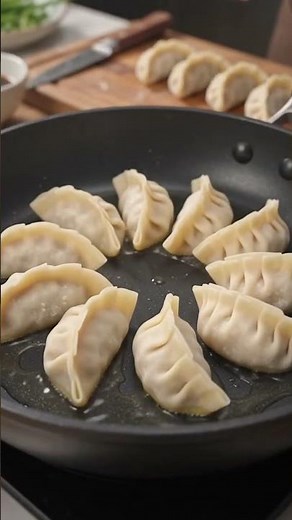 Crispy Shrimp, Pork & Chinese Leek Dumplings 🥟🔥 | Easy Homemade Dumplings #shorts