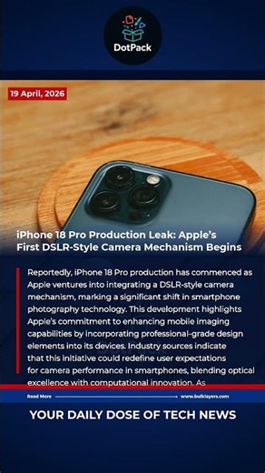 iPhone 18 Pro Production Leak: Apple's First DSLR-Style Camera Mechanism Begins