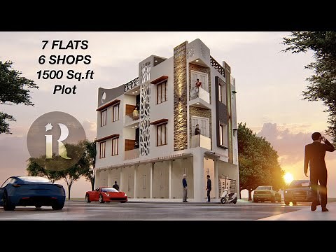 1500 Sq.ft Residential and Commercial Building Design with Detailed Plan