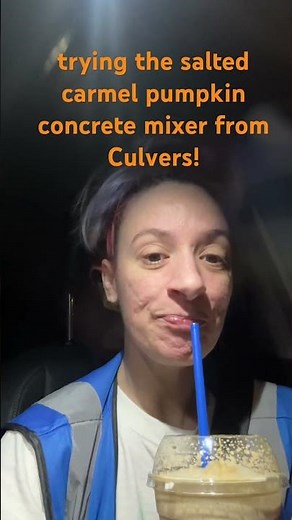 trying the salted carmel pumpkin concrete mixer from Culvers!