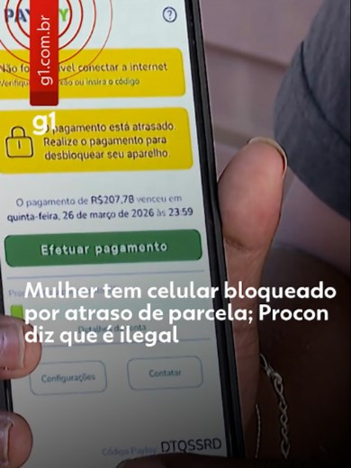 Uma moradora de Ribeirão Preto (SP) teve o celular totalmente bloqueado após atrasar a última parcela do financiamento do aparelho. O bloqueio foi feito por meio de um aplicativo instalado na hora da venda, que impede o acesso a qualquer função do smartphone até que o pagamento seja realizado. O Procon alerta que a medida, conhecida como