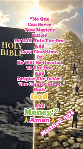 Matthew 6:24 is a foundational teaching from the Sermon on the Mount where Jesus declares the impossibility of dual loyalty: "No one can serve two masters; for either he will hate the one and love the other, or else he will be loyal to the one and despise the other. You cannot serve God and mammon". By: BibleRef, Bible Gateway “Inspired By META AI” #bible #biblia #bibleverse #christian #everyoneシ゚ | Vilma Cruz Miel-Williams