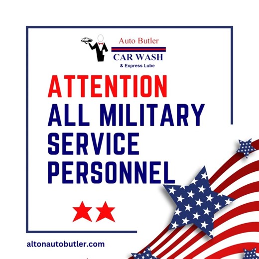 🎖️ Honoring our heroes on Veterans Day! 🎖️ Auto Butler is proud to offer a FREE CAR WASH to our veterans all day on Tuesday, November 11, 2024. This is our way of saying thank you for your service! ✨ Special giveaway ✨ 5 lucky veterans will win exclusive door prizes! Winners will be contacted by November 16, 2024. 📍 Location: 1706 Homer Adams Parkway, Alton, Illinois 📞 Call: 618-462-7411 🌐 Visit: altonautobutler.com Rain or shine—see you on November 11! 🌦️ One car wash per veteran. This of