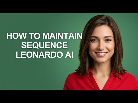 How to Maintain Sequence Leonardo Ai - AshleyHowTo