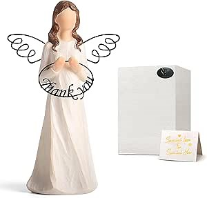 Thank You Angel Figure - Teacher Gifts for Women: Coworkers, Boss, Nurse, Doctor, Colleague - Hand-Painted Angel Figurines