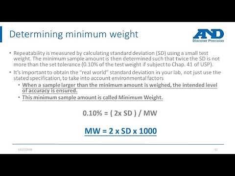 Select Science | A New Approach to Balance Minimum Weight and Standard Deviation Determination A&D