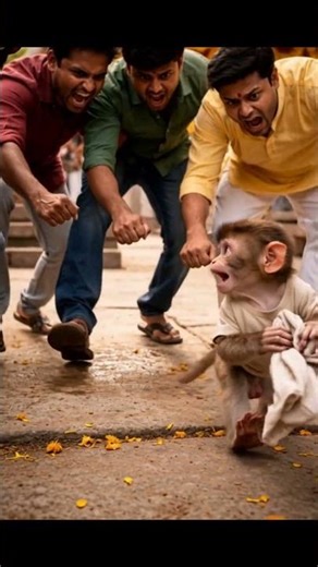 Poor baby monkey blamed for stealing temple donation cash #emtionalstory #shorts