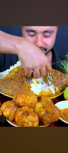 Asmr Big Fish With Rice Eating Video #short #asmr #mukbang #eatingsounds #food #eatingshow #foodie