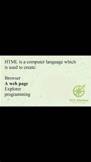 HTML is a computer language which is used to create