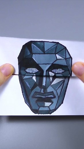 Squid Game Boss Mask Drawing with Markers